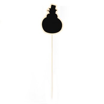 Меловой ценник на шпажке "Снеговик" (1 шт. - 7x9,5x31 см.)